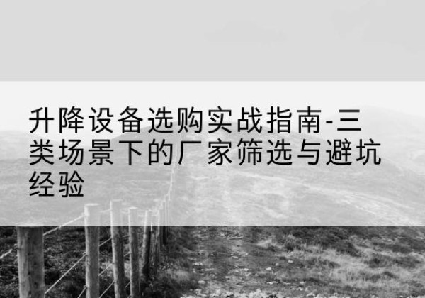 平舆移动式升降机厂家推荐-升降设备选购实战指南-三类场景下的厂家筛选与避坑经验
